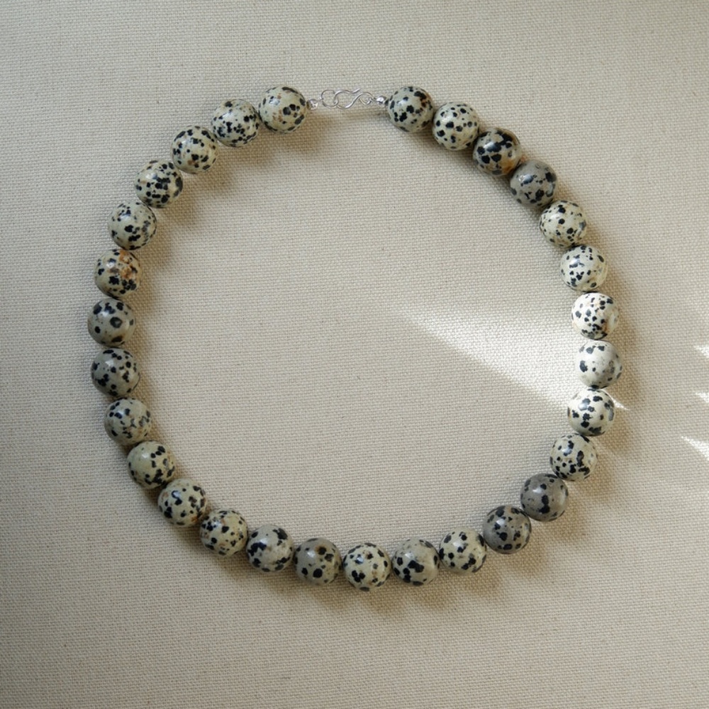 BN Freckled Dalmatian Jasper Beaded Necklace